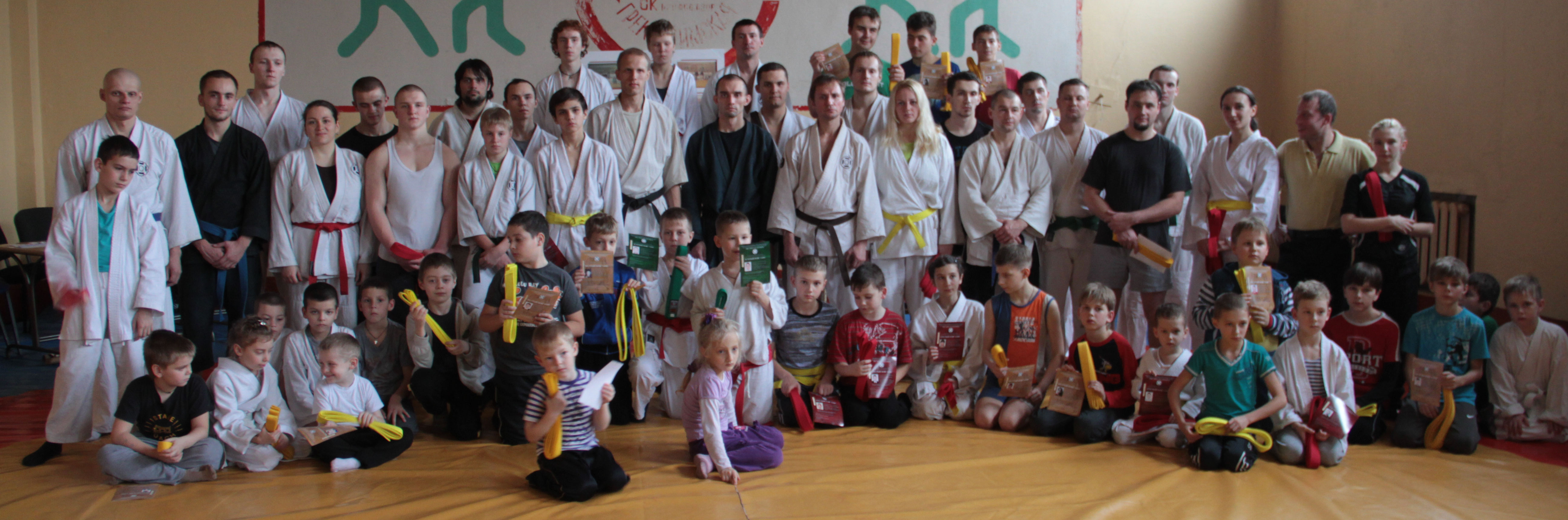 Общая фотография аттестации по Джиу-джитцу и самозащите в Гомеле (история после 2010 года).